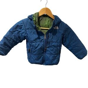 The North Face Reversible Blue Green Plaid Jacket Size Toddler 3